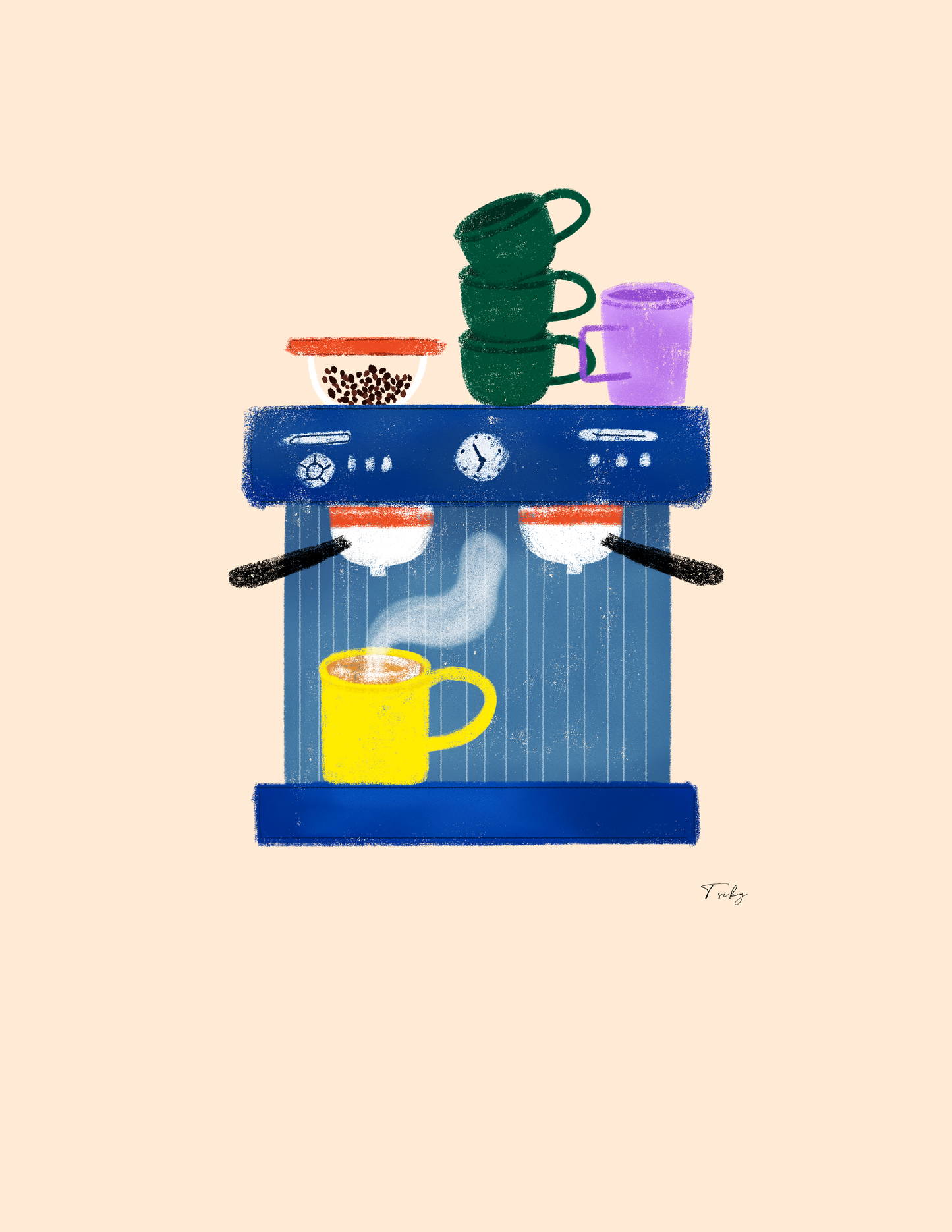 Carte de souhaits - Machine à café