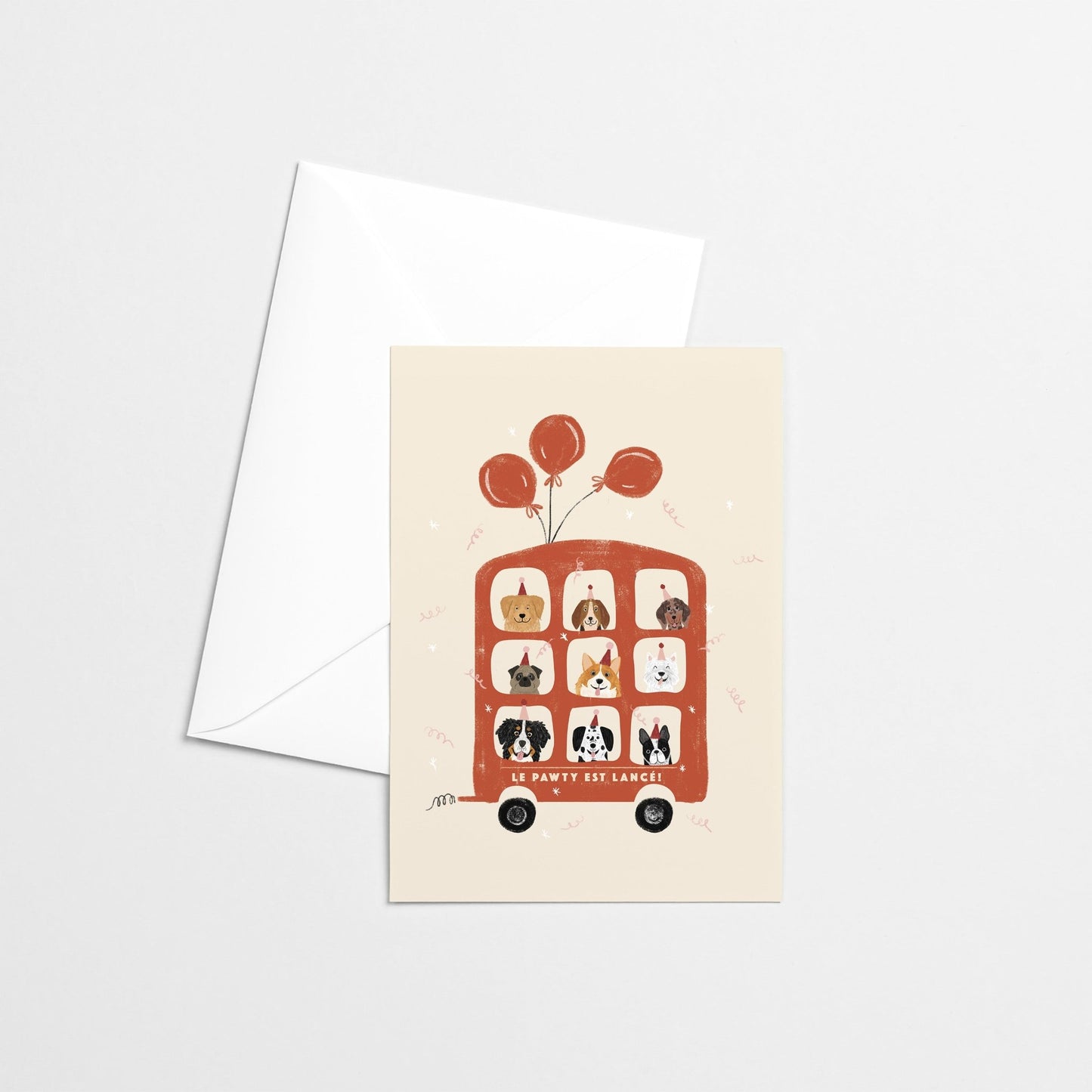 Carte de souhaits - le PAWTY est lancé - Citron & Miel