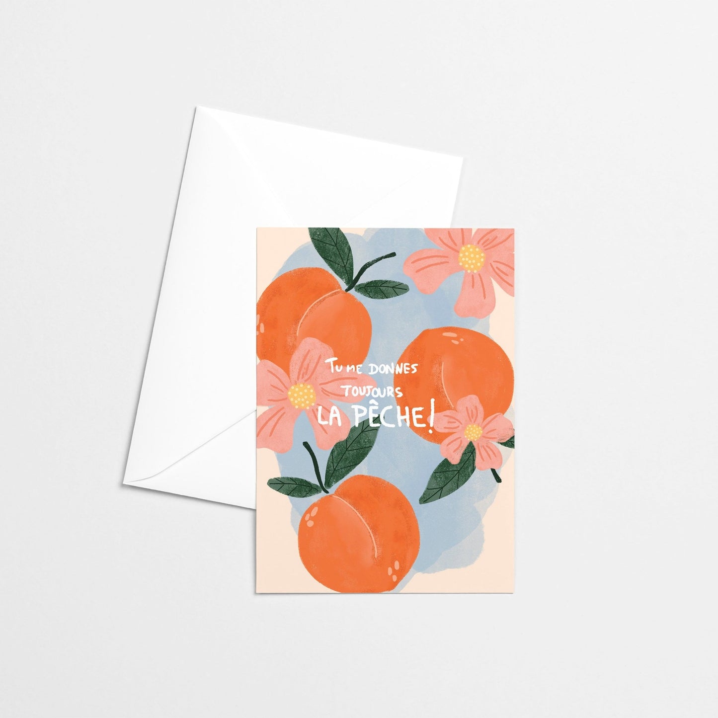 Carte de souhaits - Tu me donnes toujours la pêche - Citron & Miel