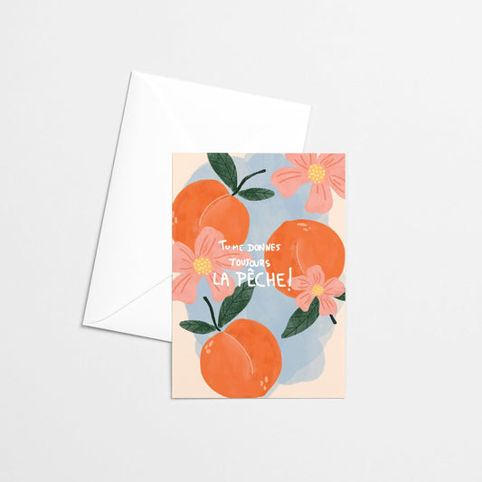 Carte de souhaits - Tu me donnes toujours la pêche - Citron & Miel