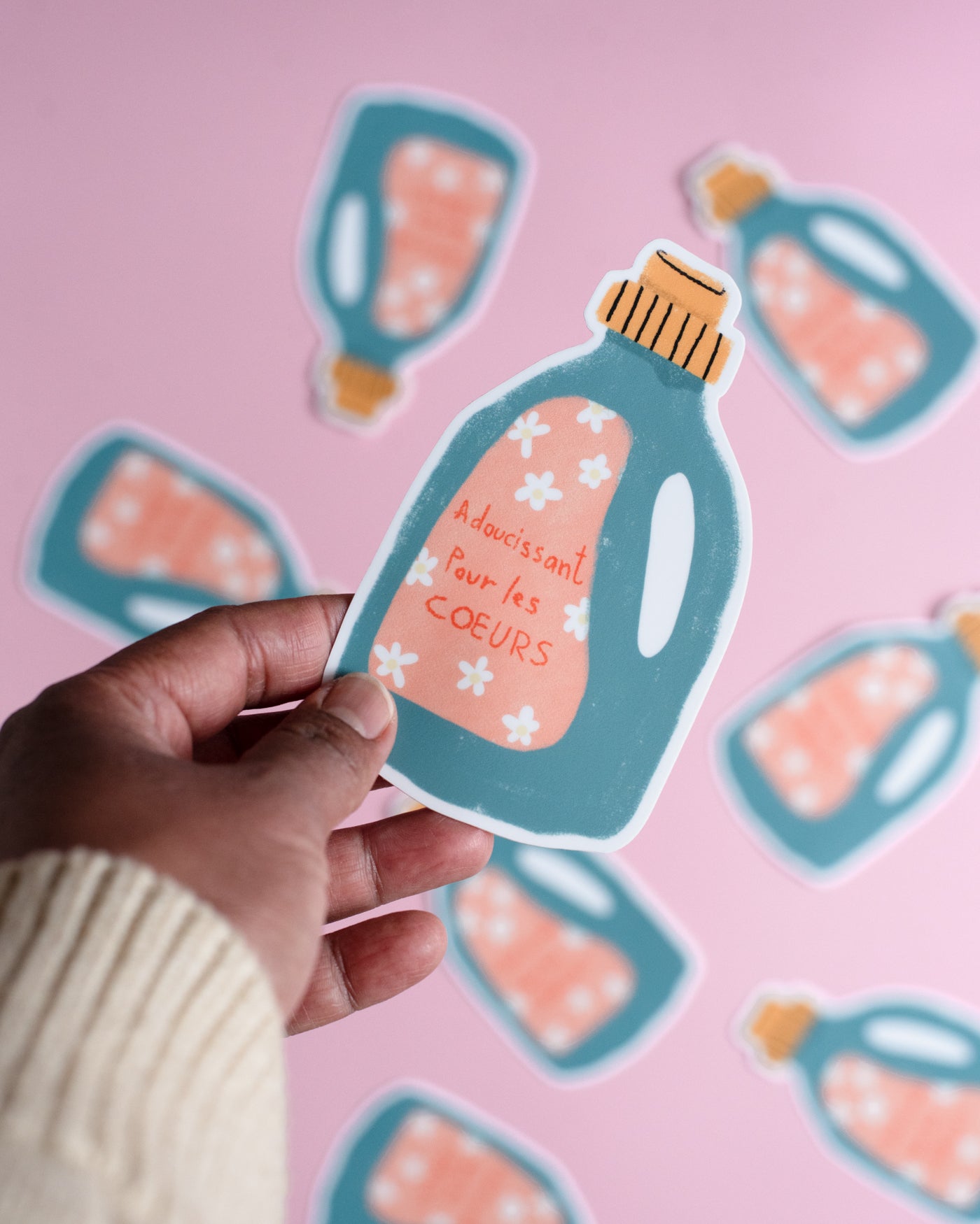 Autocollant vinyle durable - Adoucissant pour les COEURS - Citron & Miel