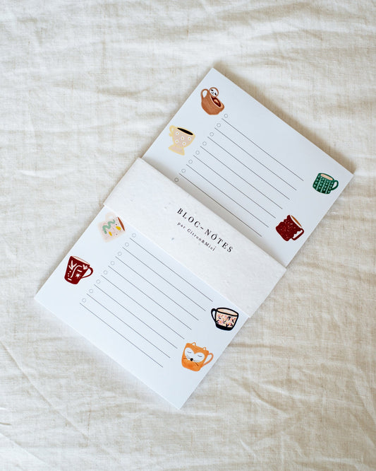 Bloc-notes Tasses - Citron & Miel