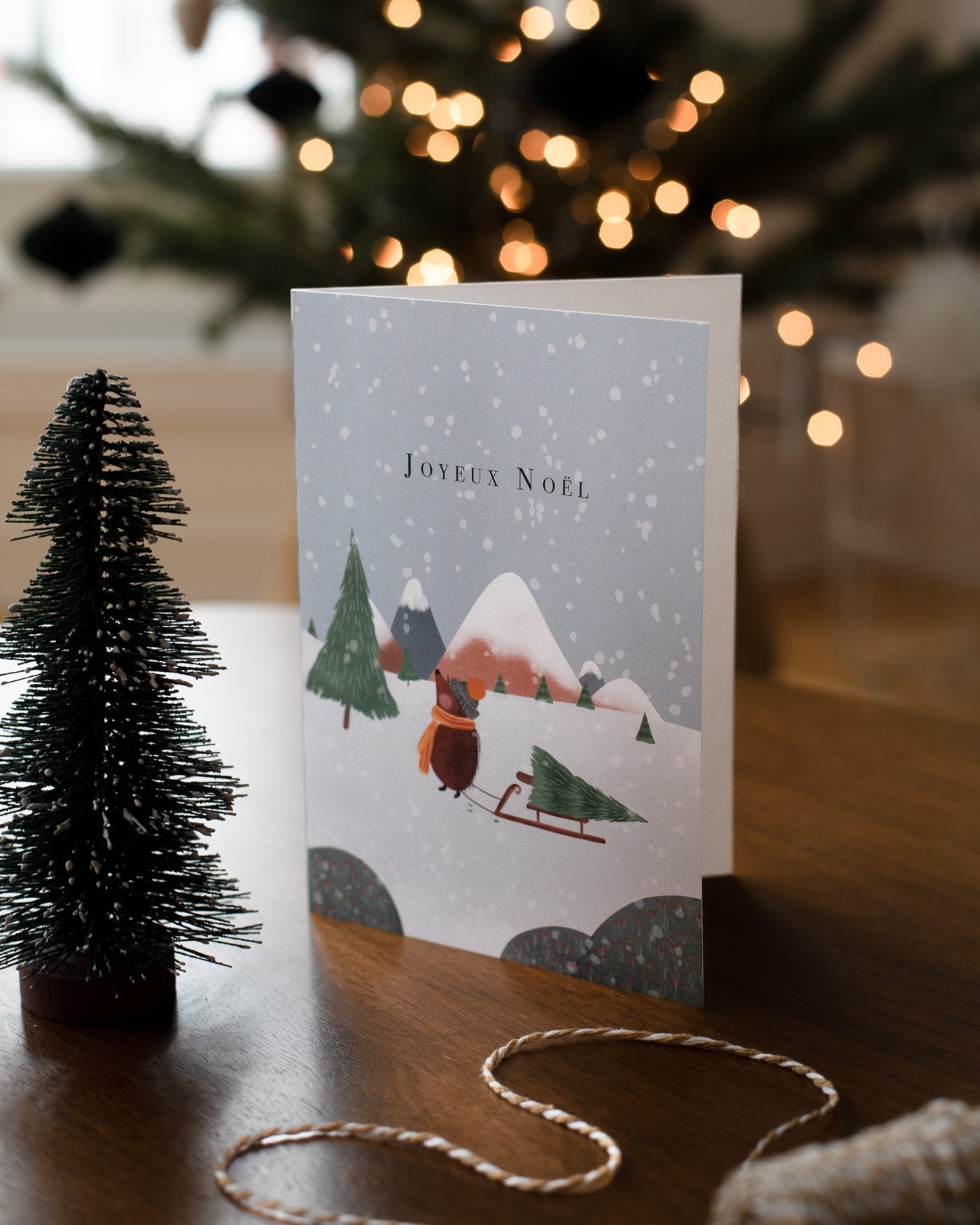 Carte de Noël - Petit hérisson - Citron & Miel