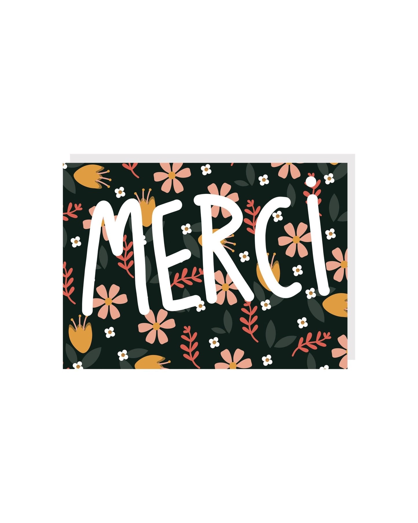 Carte de souhaits - Merci en fleurs - Citron & Miel