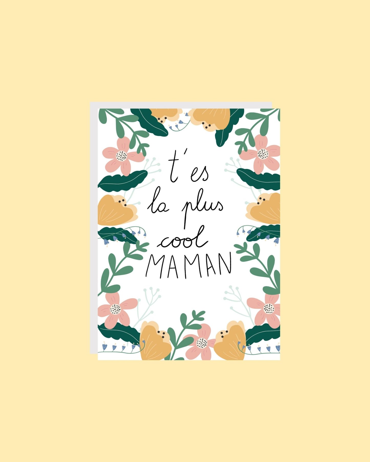 Carte de souhaits - Tu es la plus cool des mamans - Citron & Miel