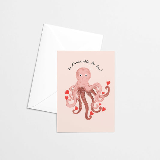 Carte St Valentin - De l'amour plein les bras - Citron & Miel