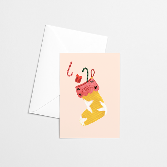 Carte de Noël - Bas jaune