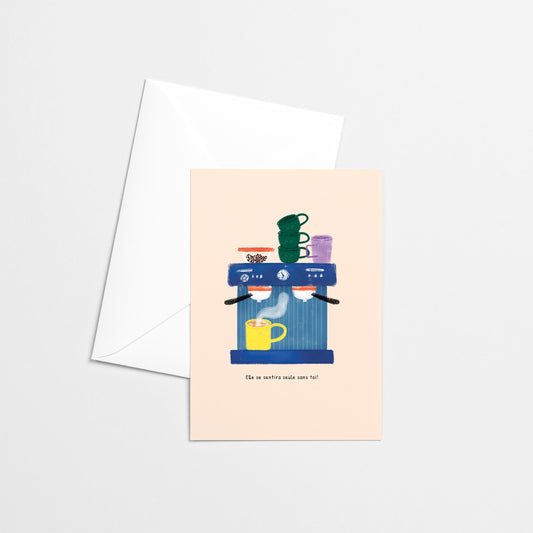 Carte de souhaits - Machine à café