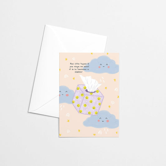 Carte de souhaits - Boîte de mouchoirs - Citron & Miel