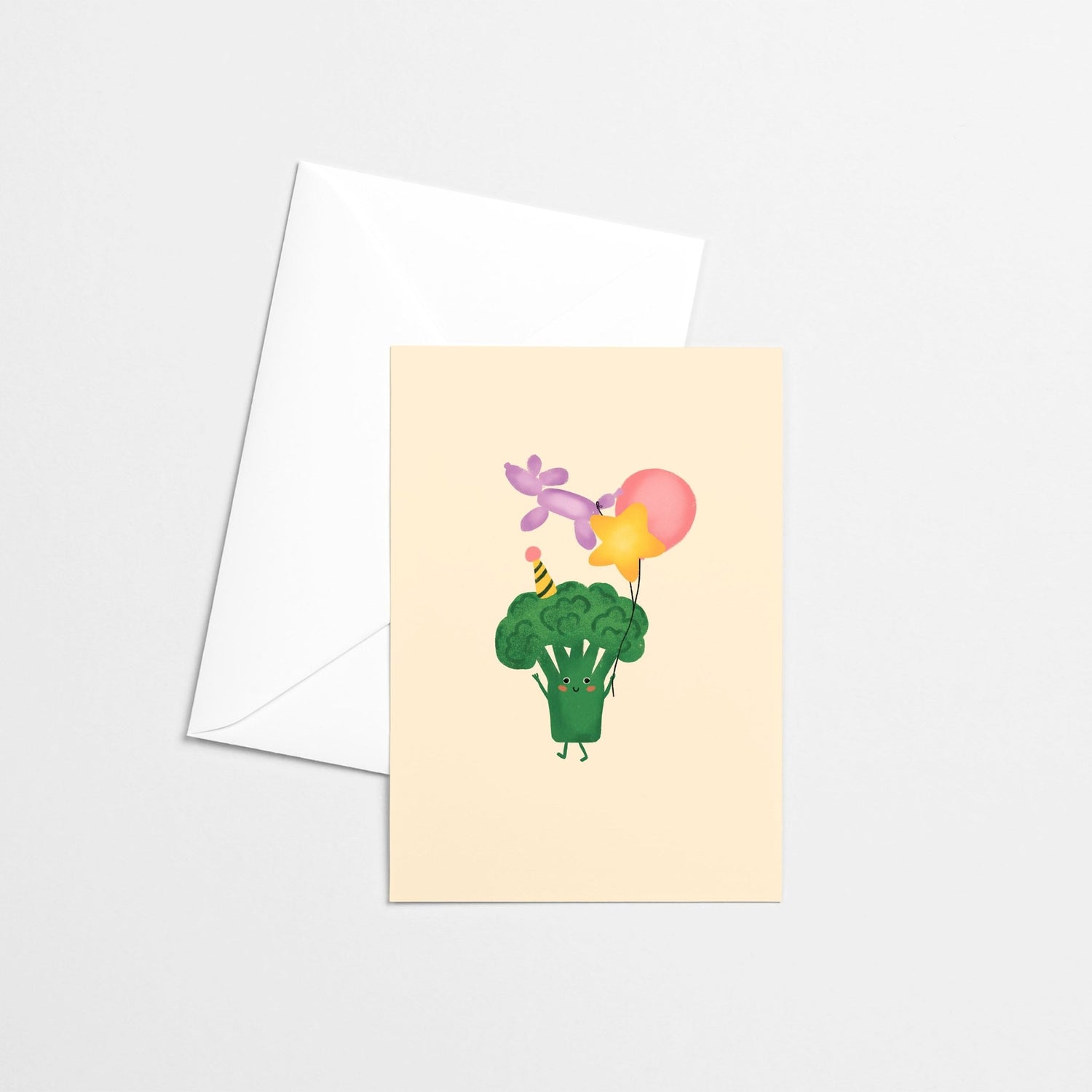 Carte de souhaits - Brocoli d'anniversaire - Citron & Miel