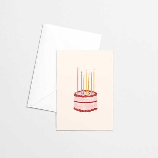 Carte de souhaits - Gâteau rouge - Citron & Miel