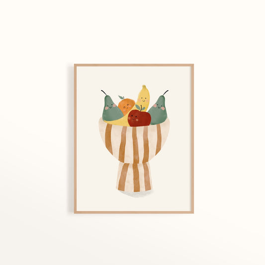 Affiche - Panier de fruits joyeux - Citron & Miel