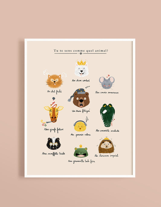 Affiche - Quel animal es-tu? - Citron & Miel