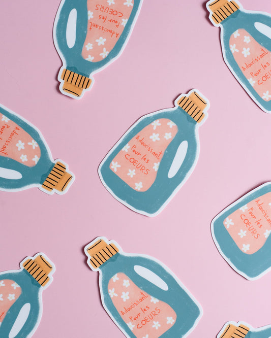 Autocollant vinyle durable - Adoucissant pour les COEURS - Citron & Miel