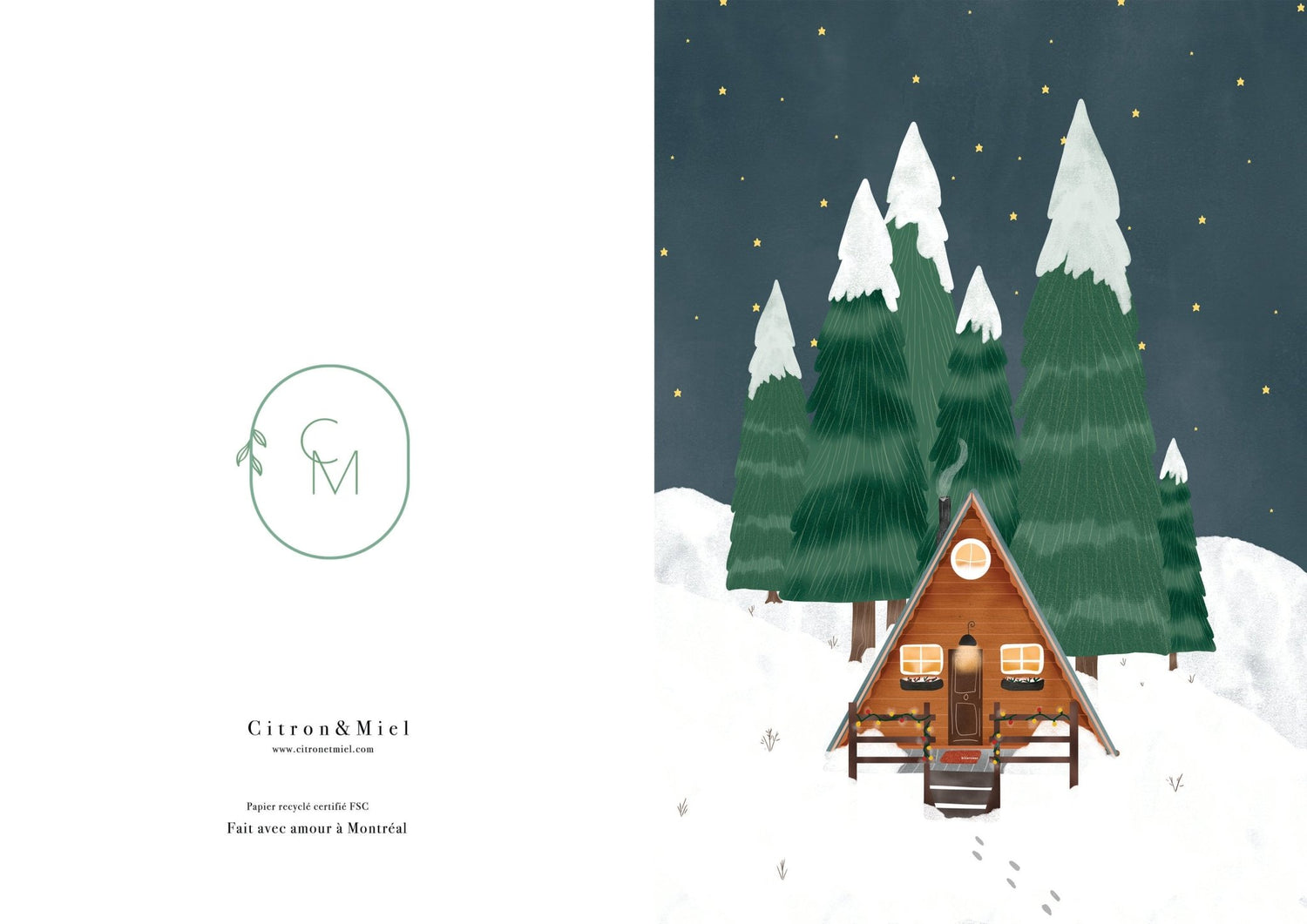 Carte de Noël - Chalet en A - Bientôt disponible - Citron & Miel