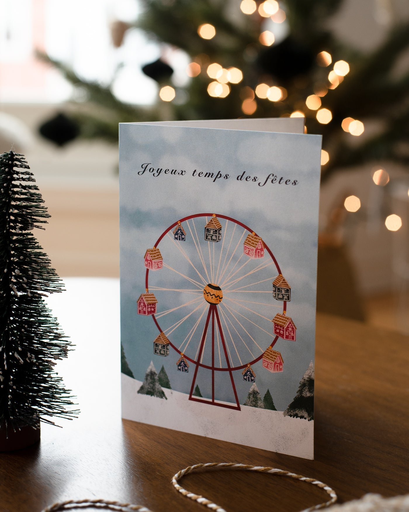 Carte de Noël - La roue des fêtes - Citron & Miel