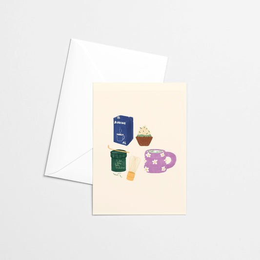 Carte de souhaits - Matcha - Citron & Miel