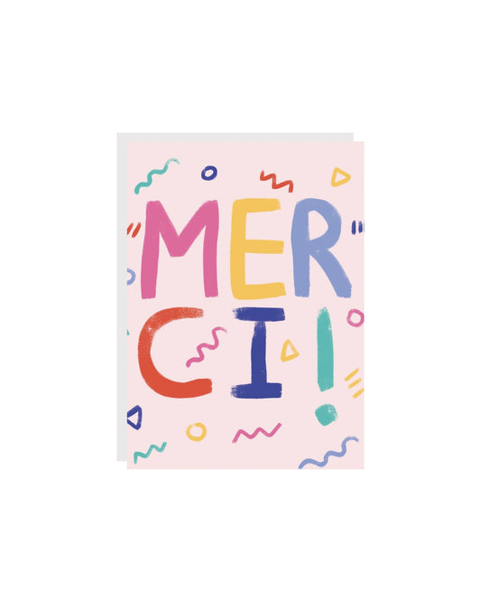 Carte de souhaits - Merci confetti - Citron & Miel