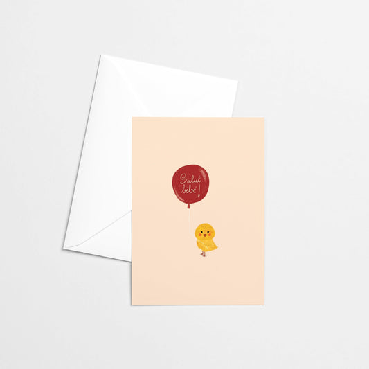 Carte de souhaits - Saut bébé! Poussin - Citron & Miel