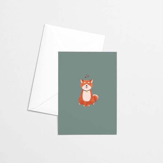 Carte de souhaits - Shiba d'amour - Citron & Miel