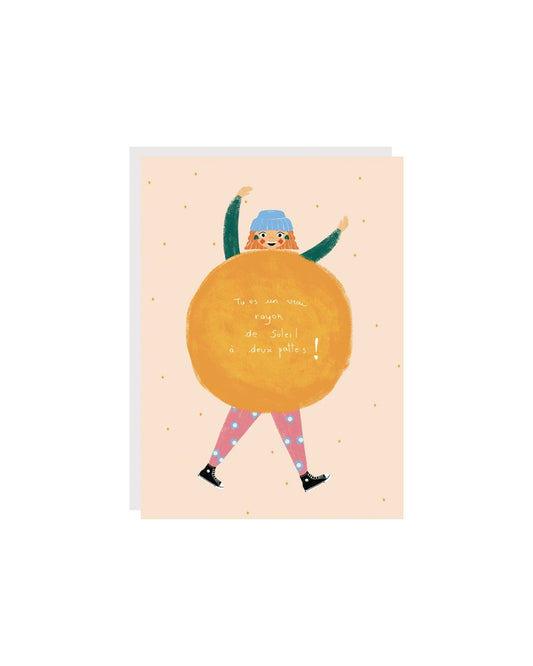 Carte de souhaits - Tu es un rayon de soleil à deux pattes - Citron & Miel